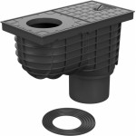 Kanal.okapová vpusť D110 SPODNÍ STANDART- černá