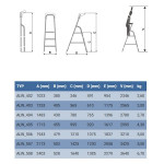 Schůdky AL jednostranné ALW 402/ h2-346mm Schůdky AL jednostranné ALW 402/ h2-346mm