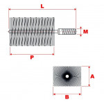 Kartáč kotlový hranatý  30x 70mm M12